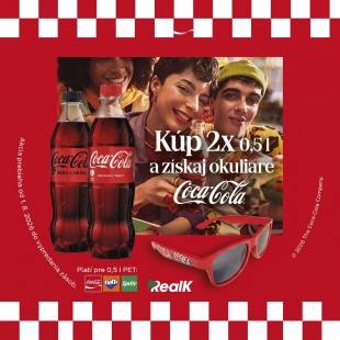 K�p 2 x 0,5 l a z�skaj okuliare Coca Cola